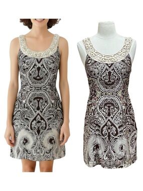 Free People Cream Folklore Dress in Espresso Brown Size 4